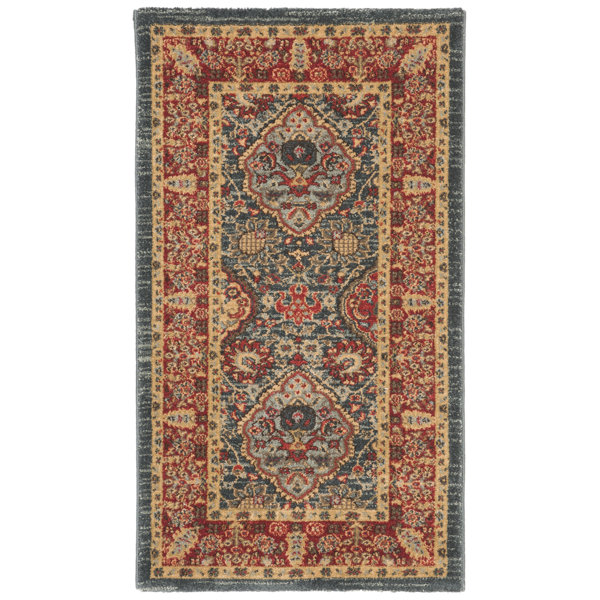 Astoria Grand Pennypacker Oriental Area Rug in Navy / Red & Reviews